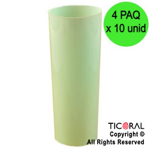 VASO TRAGO LARGO PP KV VERDE PASTEL 280CC (4 pack x 10 unid)